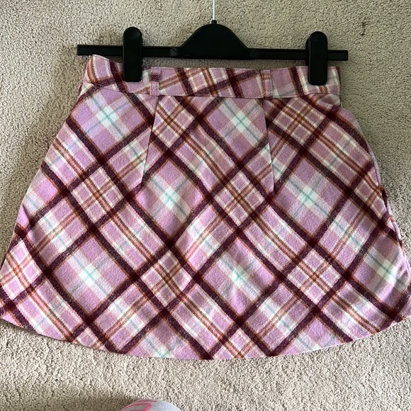 Pink Plaid Skirt - Picture 2 of 4